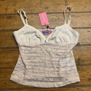 Edikted Top Medium Light Pink‎ Cute See Threw Lacey New With Tags